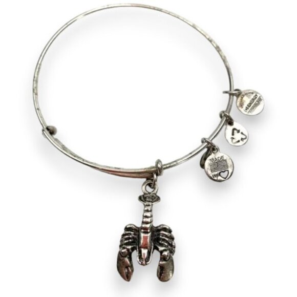 Alex and Ani Silver Lobster Charm Bracelet - Expands 2"- 3.5" - Picture 1 of 2